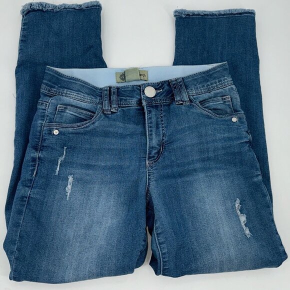 Democracy Ab Technology Women's Jeans Light Wash Denim Distressed Stretch 4 - Picture 1 of 7